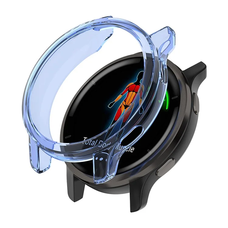 Half Coverage Hollowed Scratch-Free Soft TPU Edge Protective Case Watch for Garmin Venu 2 - Transparent Blue