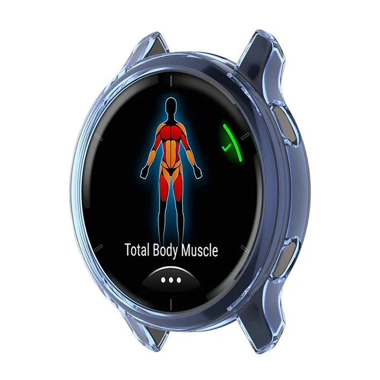 Half Coverage Hollowed Scratch-Free Soft TPU Edge Protective Case Watch for Garmin Venu 2 - Transparent Blue