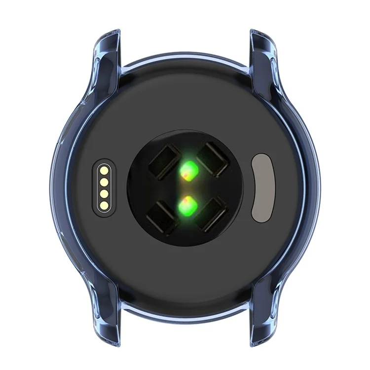 Half Coverage Hollowed Scratch-Free Soft TPU Edge Protective Case Watch for Garmin Venu 2 - Transparent Blue