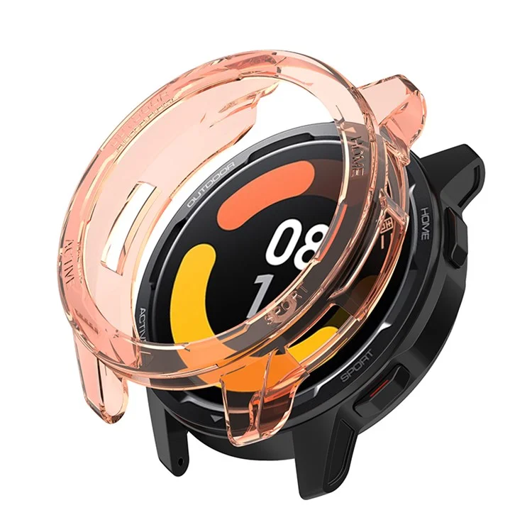 TPU Soft TPU HD Clear Half-pack Holteed Anti-Fall Cover For Xiaomi Watch Color 2 - Naranja Transparente