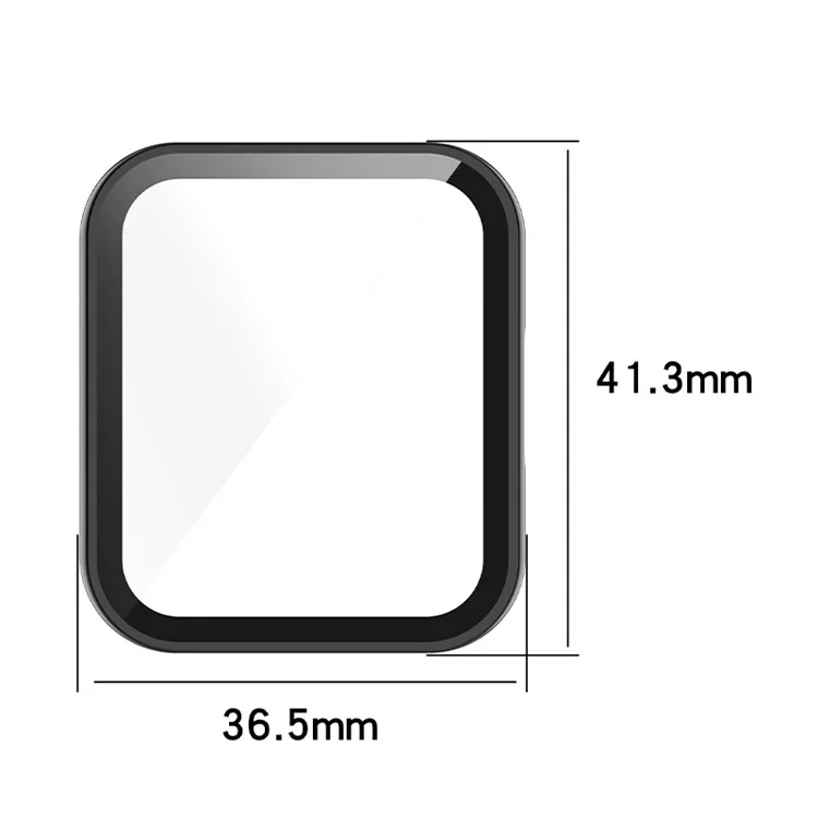 Étui de protection dur pour PC HD Clear Full Cover avec protecteur d'écran en verre trempé pour Xiaomi Redmi Watch 2 - Noir