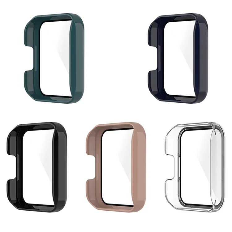Étui de protection dur pour PC HD Clear Full Cover avec protecteur d'écran en verre trempé pour Xiaomi Redmi Watch 2 - Noir