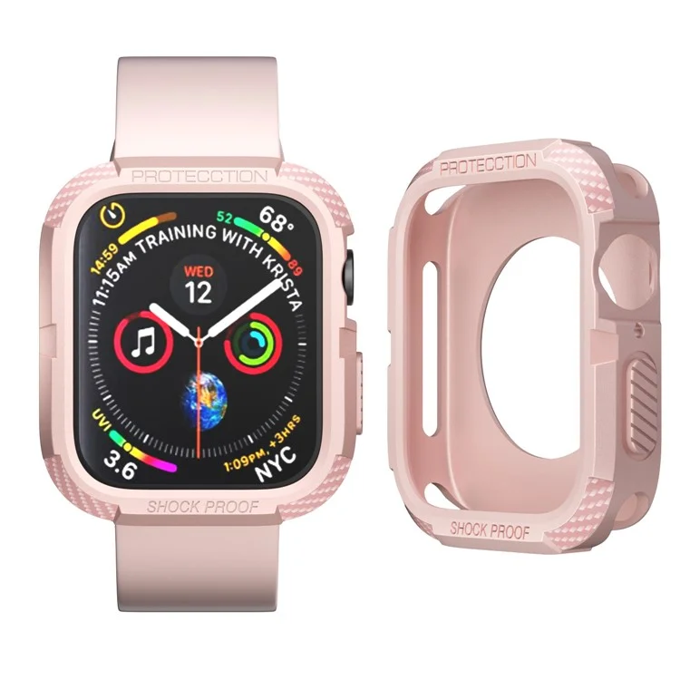 Anti-drop Full Protection Soft TPU Smart Watch Case Cover for Apple Watch Series 9 / 8 / 7 45mm / 6 / 5 / 4 / SE 44mm - Pink