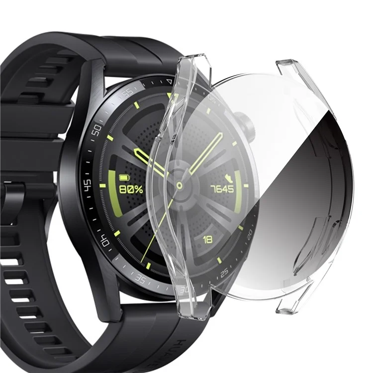 Clear Full Coverage Scratch-resistant TPU Watch Case Protective Cover for Huawei Watch GT 3 42mm - Transparent White
