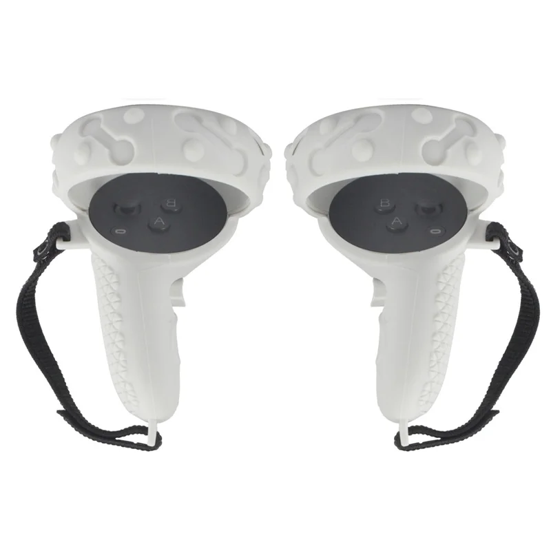 1 Paio Di Copertura Con Impugnatura Di Protezione In Silicone Per Oculus Quest 2 Custodia Per Manicotto Per Impugnatura Del Regolatore VR - Bianco