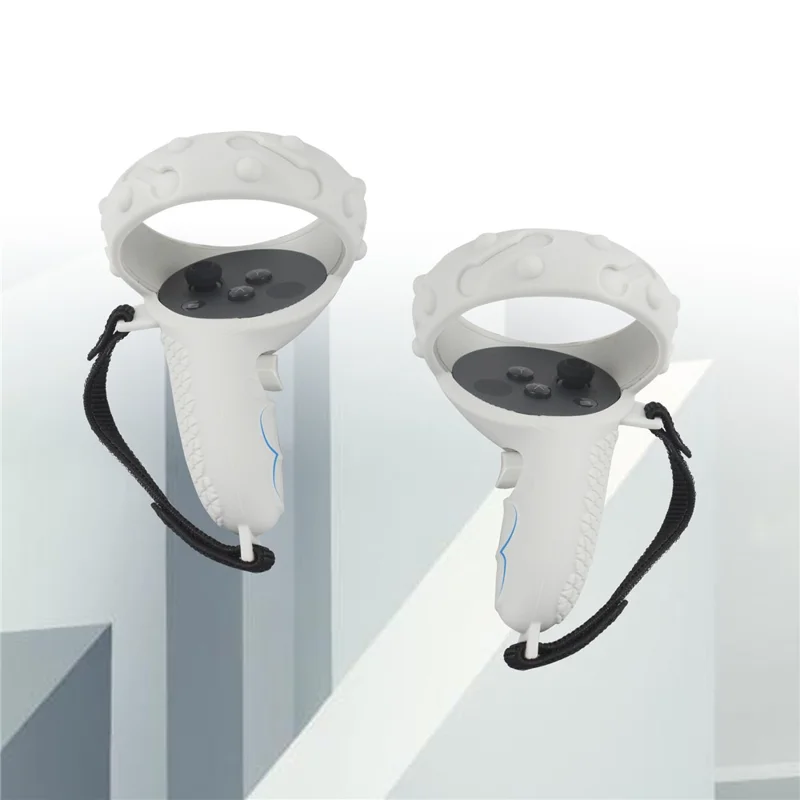 1 Paio Di Copertura Con Impugnatura Di Protezione In Silicone Per Oculus Quest 2 Custodia Per Manicotto Per Impugnatura Del Regolatore VR - Bianco