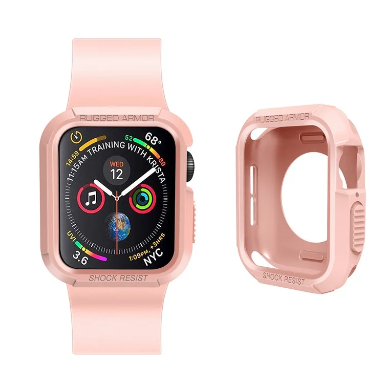 TPU Smart Watch Cover Flexible Rugged Protector Case for Apple Watch SE / SE (2022) / Series 6 / 5 / 4 40mm - Pink