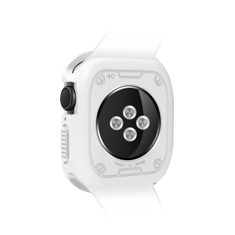 TPU Smart Watch Cover Anti-Impact Protector Case for Apple Watch Series 9 / 8 / 7 45mm - White