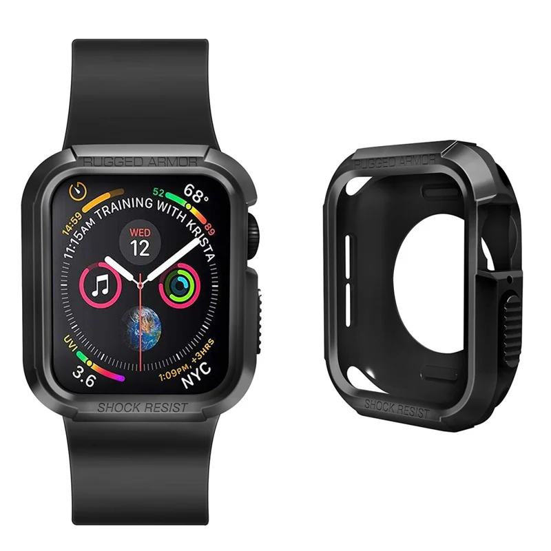 TPU Smart Watch Cover Anti-Impact Protector Case for Apple Watch Series 9 / 8 / 7 45mm - Black