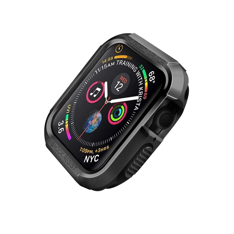 TPU Smart Watch Cover Anti-Impact Protector Case for Apple Watch Series 9 / 8 / 7 45mm - Black