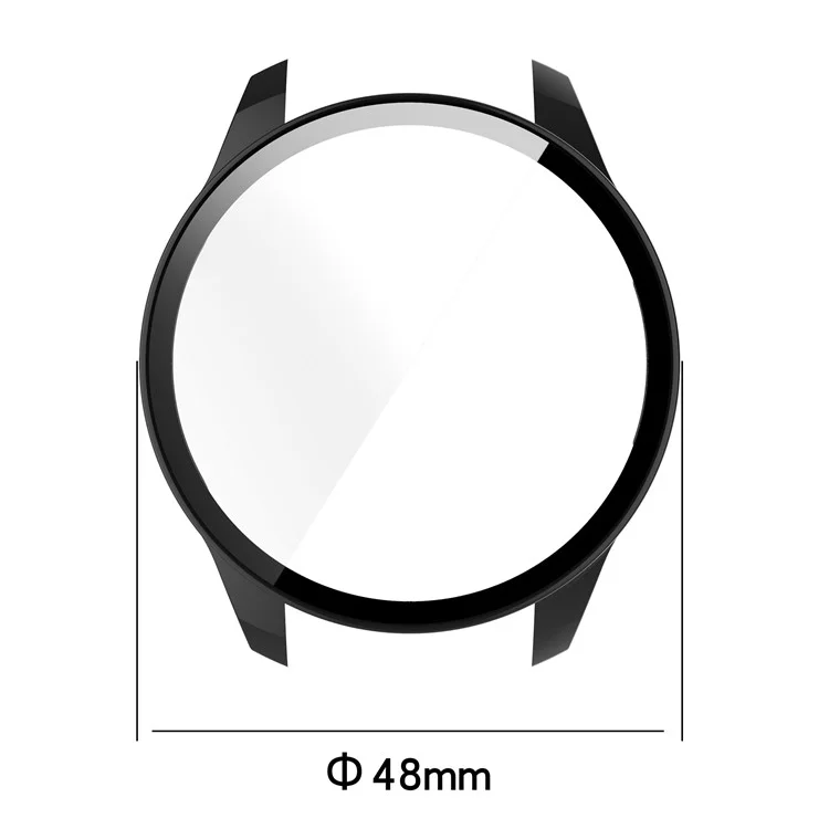 2 em 1 Smart Watch Hard PC Frame + Caixa de Relógio de Protetor de Tela de Vidro Temperado Para Xiaomi Mi Watch Color Sport - Preto