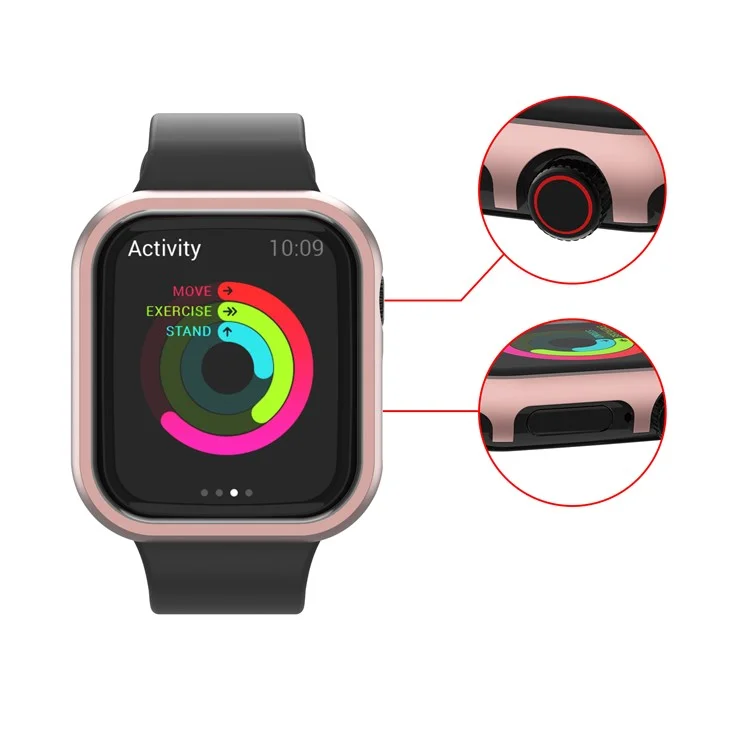 Aluminium Alloy Watch Case Frame Cover for Apple Watch SE / SE (2022) 40mm / Series 6 / 5 / 4 40mm - Pink