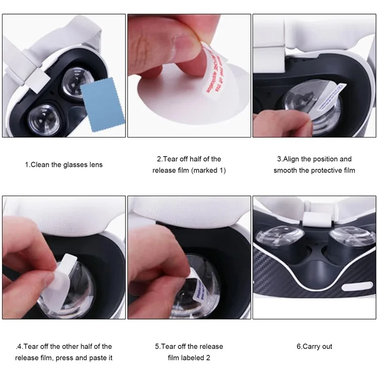 Hifylux Q2-FF6 4pcs Protection d'écran Souple en TPU Haute Définition pour Lentilles de Lunettes VR Oculus Quest 2