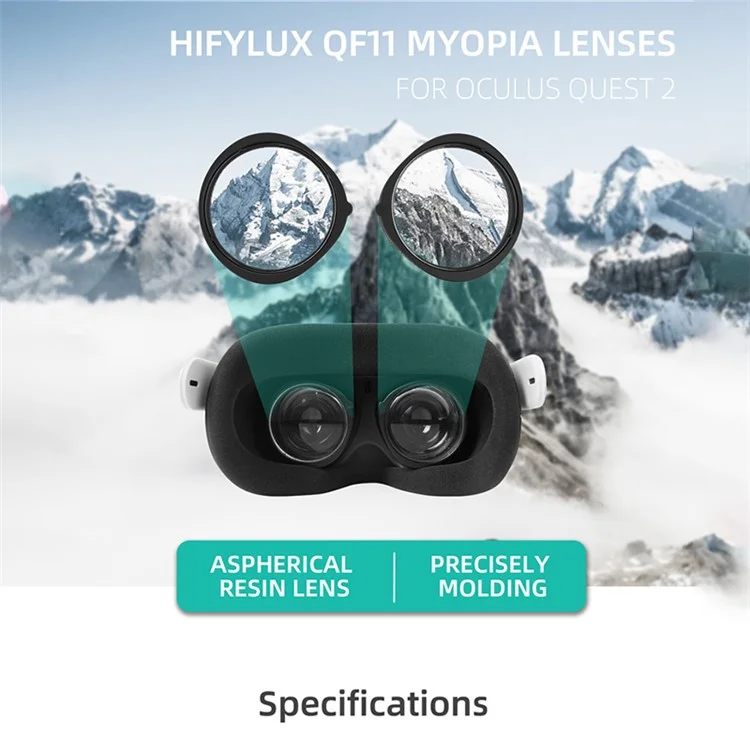 HIFYLUX QF11 1 Pair -3.0D Myopia Lenses Aspherical Nearsighted Corrective Resin Glasses Lenses VR for Oculus Quest 2 VR Glasses Accessories