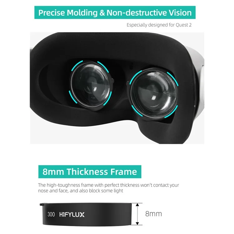 HIFYLUX QF11 1 Pair -3.0D Myopia Lenses Aspherical Nearsighted Corrective Resin Glasses Lenses VR for Oculus Quest 2 VR Glasses Accessories