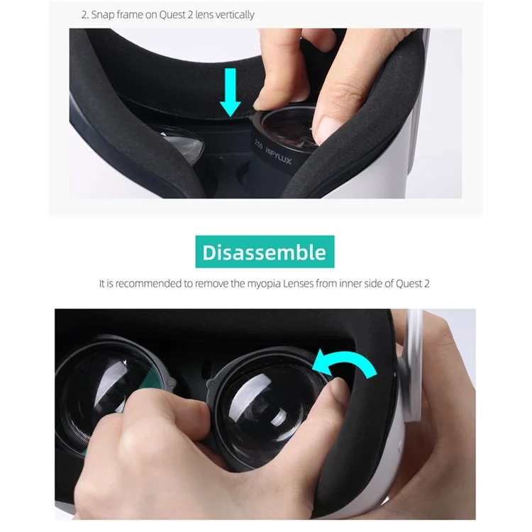 HIFYLUX QF11 1 Pair -3.0D Myopia Lenses Aspherical Nearsighted Corrective Resin Glasses Lenses VR for Oculus Quest 2 VR Glasses Accessories