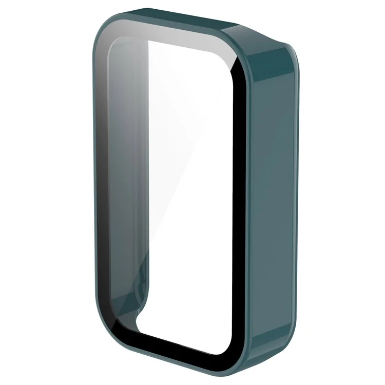 Intégré avec protecteur d'écran en verre trempé Anti-chute Boîtier de montre en PC pour Xiaomi Redmi Smart Band Pro - Vert foncé