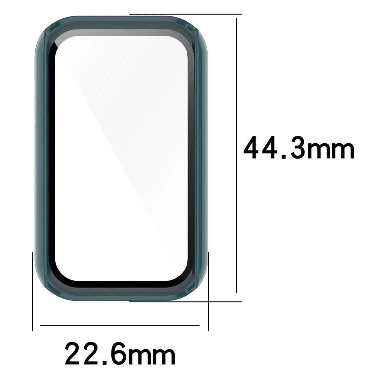 Built-in with Tempered Glass Screen Protector Anti-drop PC Watch Case for Xiaomi Redmi Smart Band Pro - Dark Green