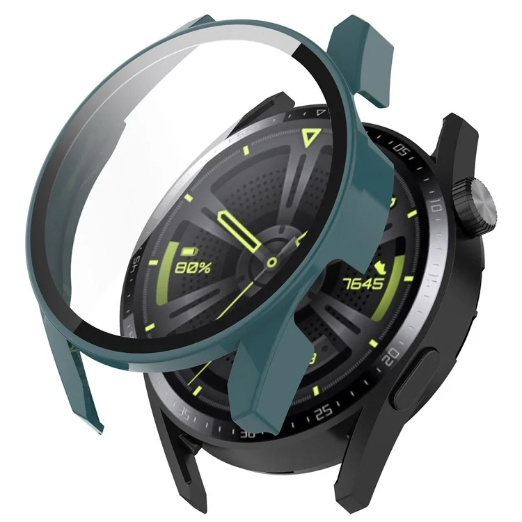 Harter PC-Rahmen + Panzerglas-Displayschutz 2-in-1-Uhrengehäuse für Huawei Watch GT 3 42mm - Dunkelgrün