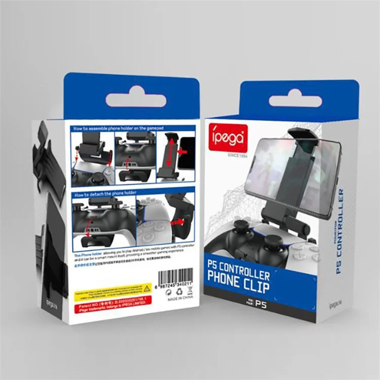 IPEGA PG-P5005 Подставка для телефона для геймпада PS5, держатель для игрового контроллера, ручной захват, держатель для смартфона