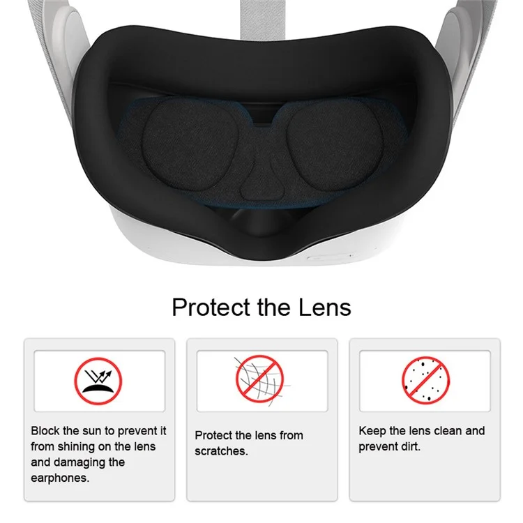 Couvercle de Protection de L'objectif VR Lunettes Accessoires Couvercle de Protection Contre la Poussière à Poussière Douce Pour Oculus Quest 2