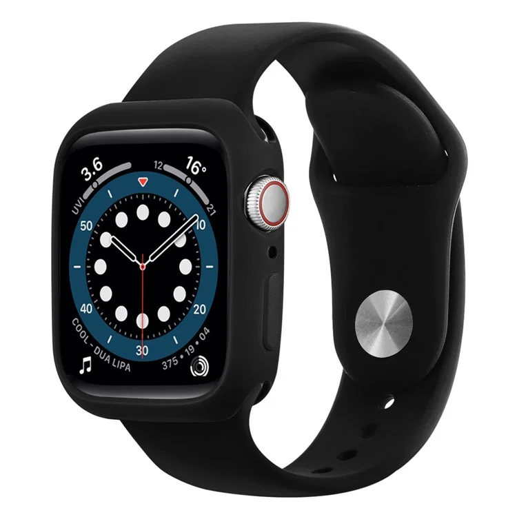 Candy Color Button Covered Soft TPU Protective Watch Case für Apple Watch Series 9 / 8 / 7 41mm - Schwarz / Schwarz