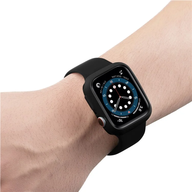Candy Color Button Covered Soft TPU Protective Watch Case für Apple Watch Series 9 / 8 / 7 41mm - Schwarz / Schwarz