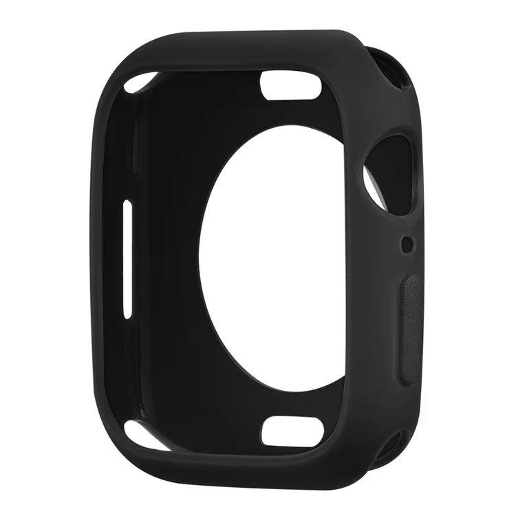 Weiche TPU-Smartwatch-Schutzhülle mit eingeschlossenem Knopf für Apple Watch Series 9 / 8 / 7 45mm - Schwarz / Schwarz