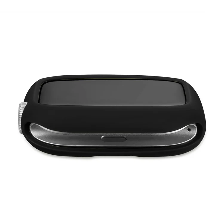 Weiche TPU-Smartwatch-Schutzhülle mit eingeschlossenem Knopf für Apple Watch Series 9 / 8 / 7 45mm - Schwarz / Schwarz