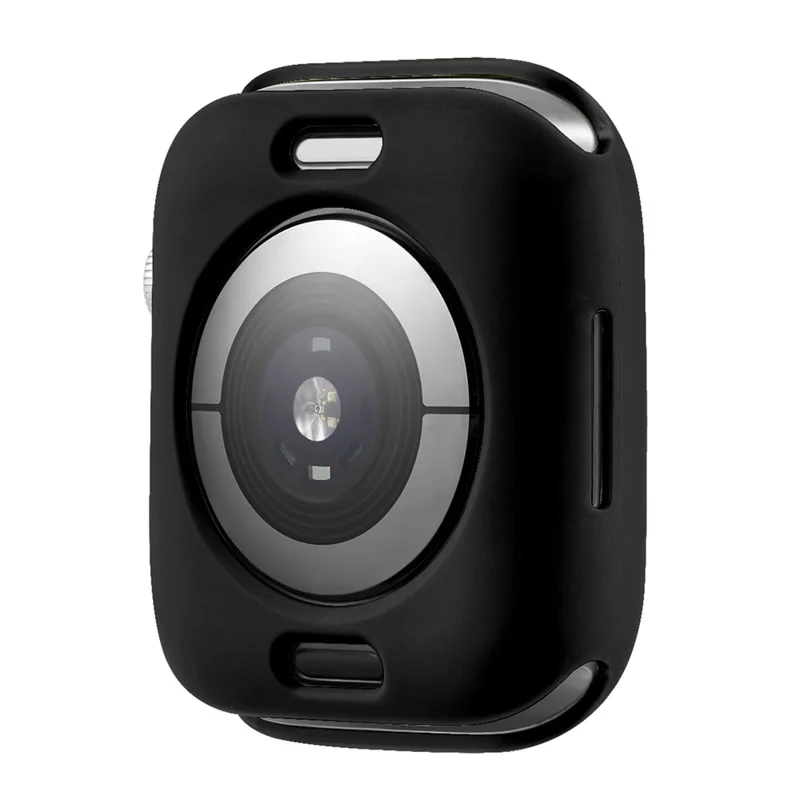 Soft TPU Smart Watch Protective Case Shell with Enclosed Button for Apple Watch Series 9 / 8 / 7 45mm - Black / Red