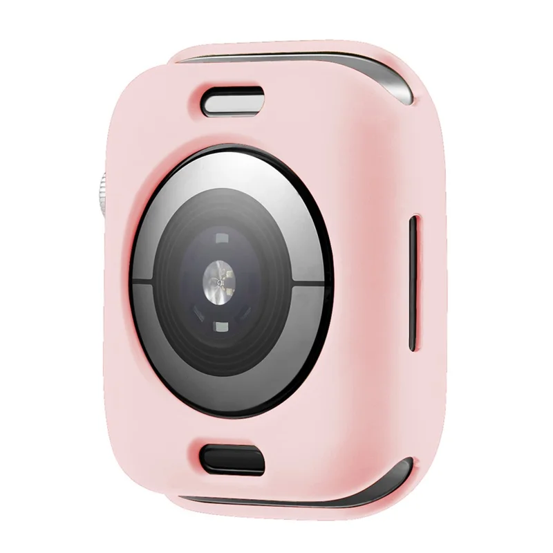 Soft TPU Smart Watch Protective Case Shell with Enclosed Button for Apple Watch Series 9 / 8 / 7 45mm - Pink / Pink