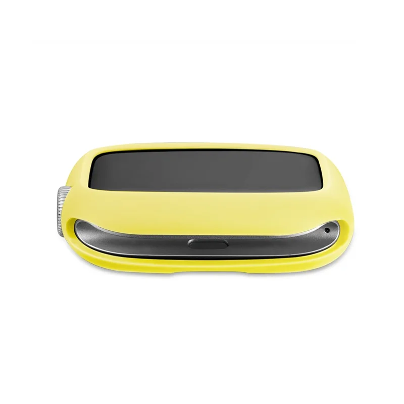 Soft TPU Smart Watch Protective Case Shell with Enclosed Button for Apple Watch Series 9 / 8 / 7 45mm - Yellow / Yellow