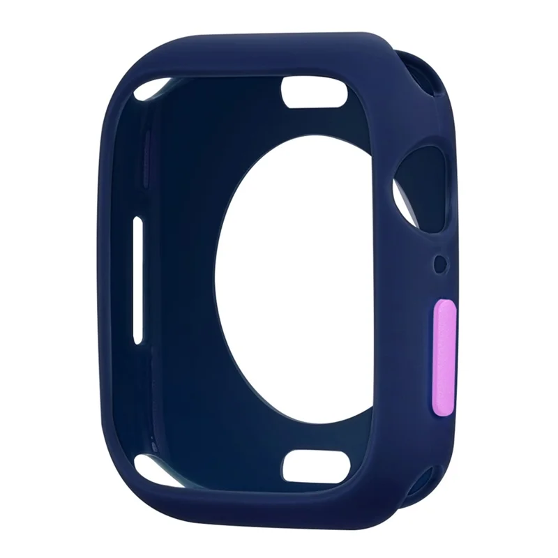 Soft TPU Smart Watch Protective Case Shell with Enclosed Button for Apple Watch Series 9 / 8 / 7 45mm - Midnight Blue / Purple