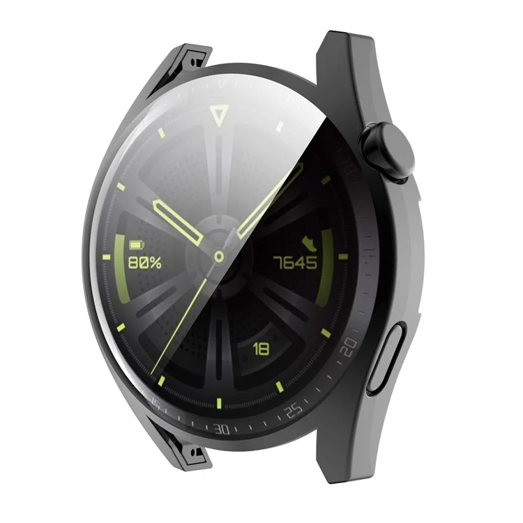 Full Coverage Soft TPU  Shockproof Electroplated Watch Protective Case for Huawei Watch GT 3 46mm - Black