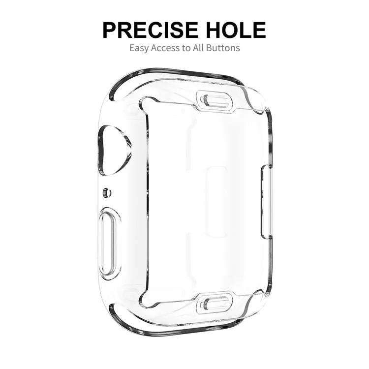 ENKAY HAT PRINCE TPU Protective Watch Case Cover with 9H Tempered Glass Screen Protector for Apple Watch Series 9 / 8 / 7 45mm - Transparent