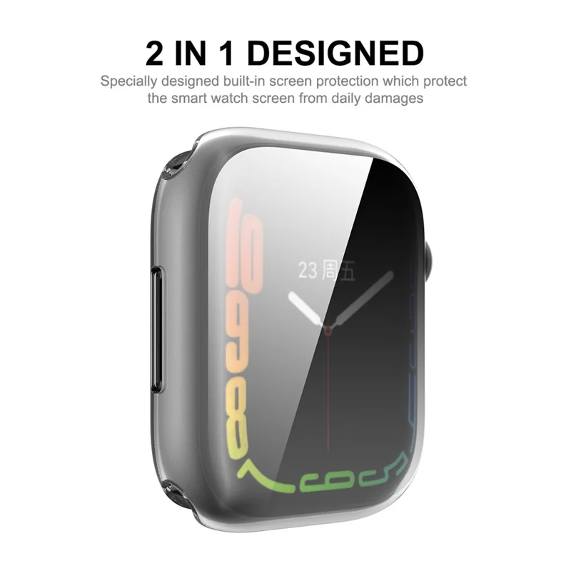 ENKAY HAT PRINCE Electroplated TPU Smart Watch Case with 9H Tempered Glass Screen Protector for Apple Watch Series 9 / 8 / 7 41mm - Red