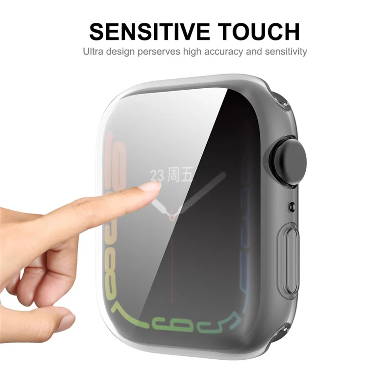 ENKAY HAT PRINCE Electroplated TPU Smart Watch Case with 9H Tempered Glass Screen Protector for Apple Watch Series 9 / 8 / 7 41mm - Red