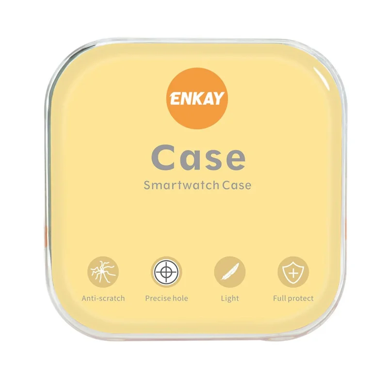 ENKAY HAT PRINCE 9H Tempered Glass Film Electroplating Hard PC Watch Case Cover for Apple Watch Series 9 / 8 / 7 45mm - Black