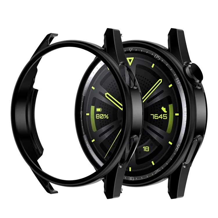 Custodia in metallo con rivestimento anti-graffio e vetro temperato per lo schermo per Huawei Watch GT 3 46mm - Nero