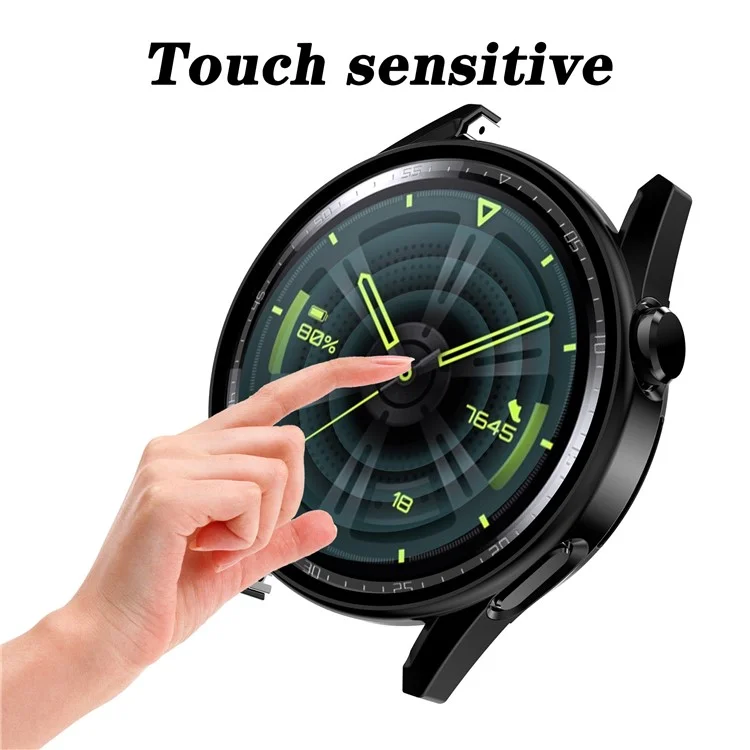 Custodia in metallo con rivestimento anti-graffio e vetro temperato per lo schermo per Huawei Watch GT 3 46mm - Nero