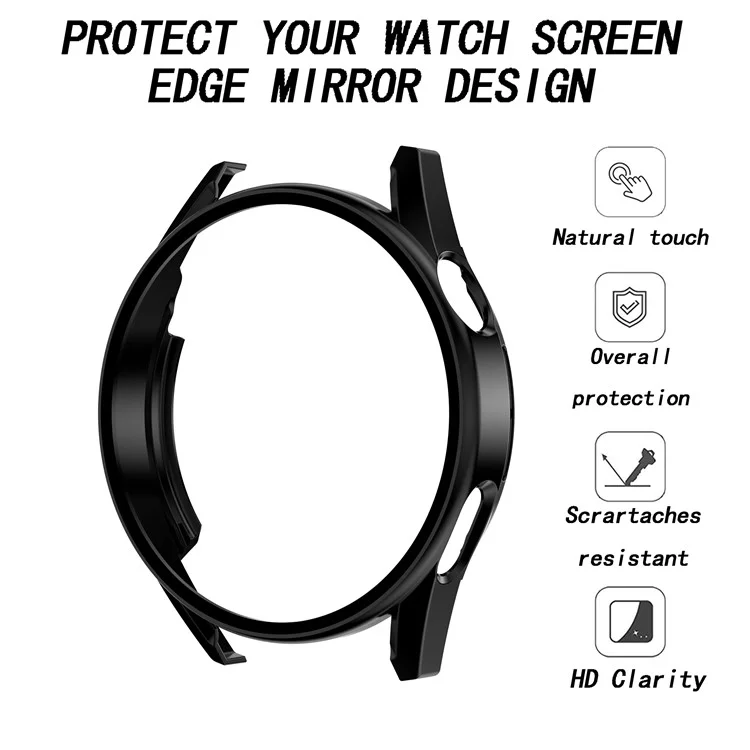 Custodia in metallo con rivestimento anti-graffio e vetro temperato per lo schermo per Huawei Watch GT 3 46mm - Nero