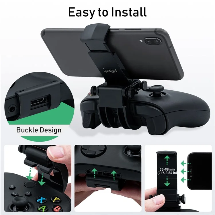 IPEGA PG-XBS005 Supporto regolabile per telefono Gamepad per Xbox Series S/Series X/Xbox One/Elite 2 Game Controller