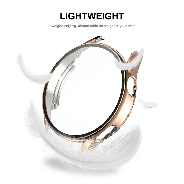 ENKAY HAT PRINCE para Huawei Watch GT 3 46mm Protector de pantalla de vidrio templado antiarañazos 9H - Carcasa de PC duro con electrochapado - Rose Gold