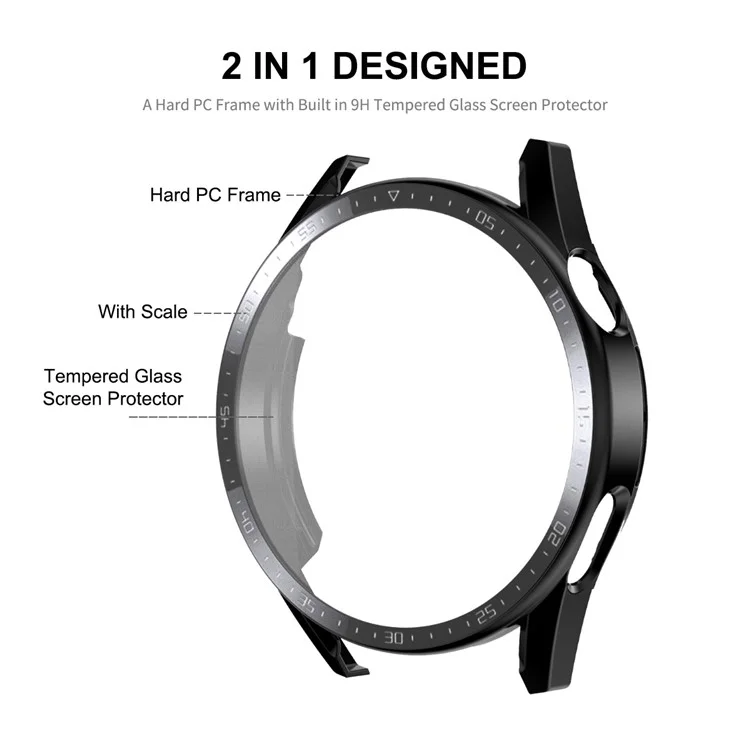 Enkay Hat Prince Pour Huawei Watch GT 3 Cas de Montre PC Dur Caoutchoutée Mat 46m - le Noir