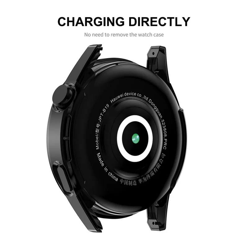 ENKAY HAT PRINCE for Huawei Watch GT 3 46mm Matte Rubberized Hard PC Watch Case with Scale + 9H Tempered Glass Screen Protector - Transparent