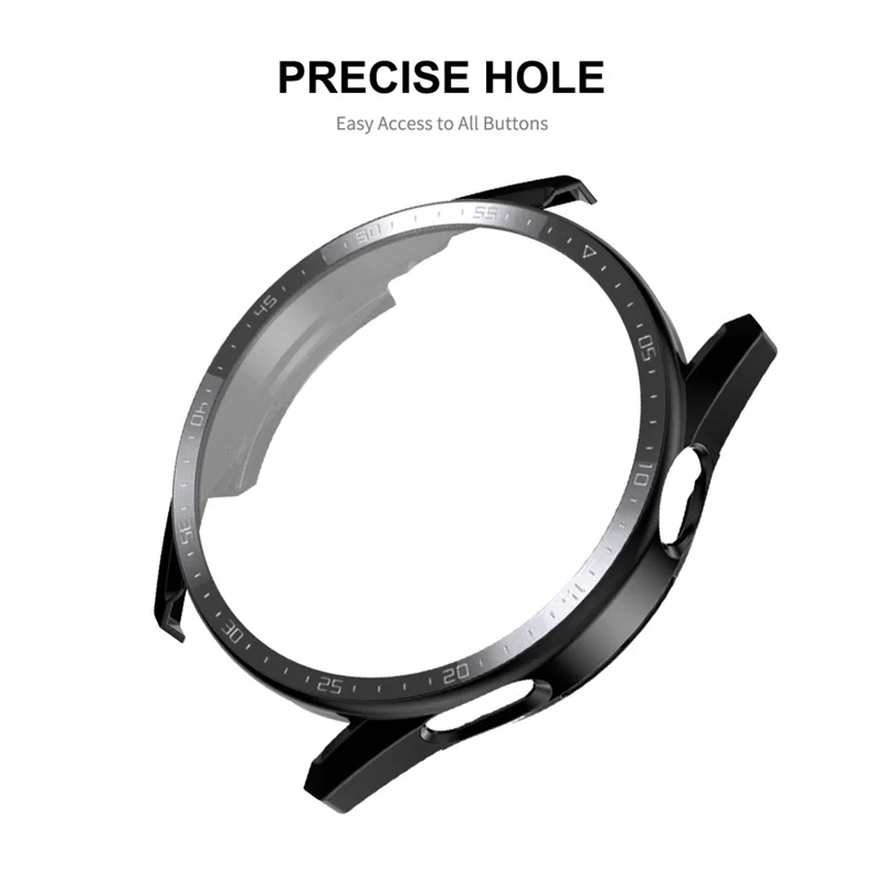 ENKAY HAT PRINCE for Huawei Watch GT 3 46mm Matte Rubberized Hard PC Watch Case with Scale + 9H Tempered Glass Screen Protector - Transparent