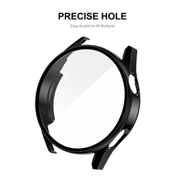 Enkay Hat Prince Para Huawei Relógio GT 3 46mm 9h Protetor de Tela de Vidro Temperado Caixa de Relógio Hard Emborrachada Emborrachada - Preto