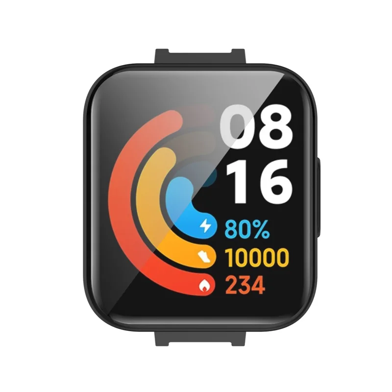 For Xiaomi Redmi Watch2/Redmi Horloge 2 Soft Anti-scratch TPU Electroplated Full Coverage Watch Case - Black