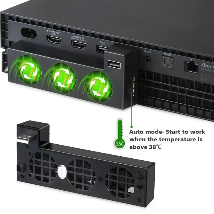 DOBE TYX-1769 Per Xbox One X Cooling Fan Game Console Radiatore posteriore Ventilatore controllo della temperatura