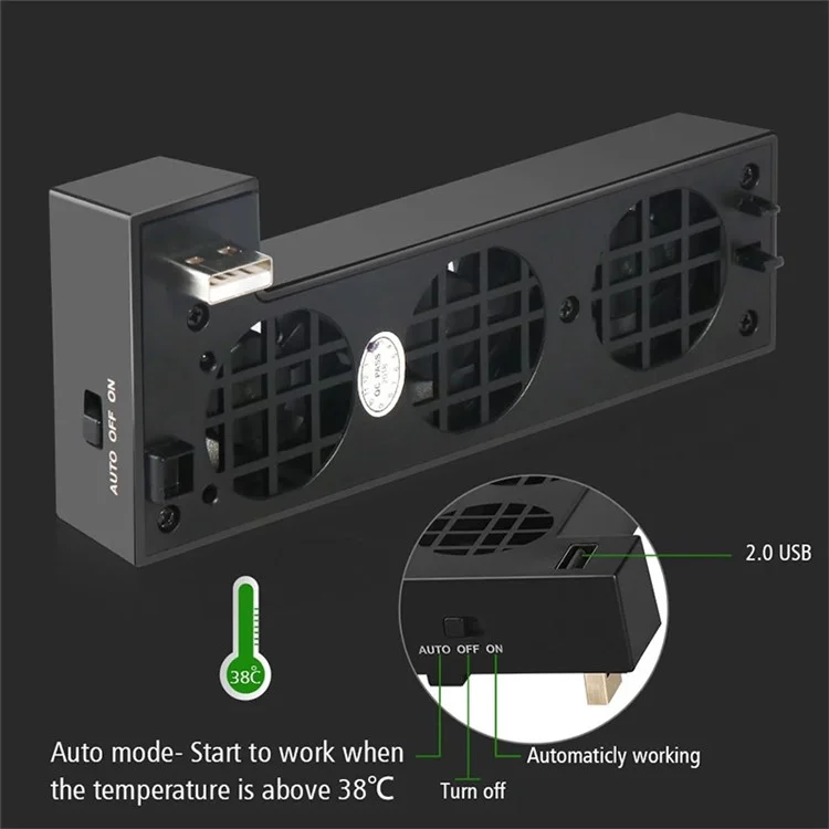 DOBE TYX-1769 Per Xbox One X Cooling Fan Game Console Radiatore posteriore Ventilatore controllo della temperatura